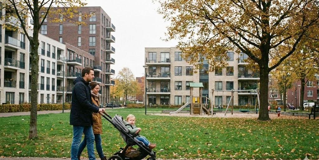 Family in Dutch neighborhood